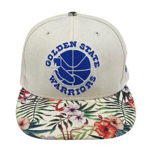 Golden‎ State Warriors New Era Snapback Hat with Hawaiian Floral Brim OSFM